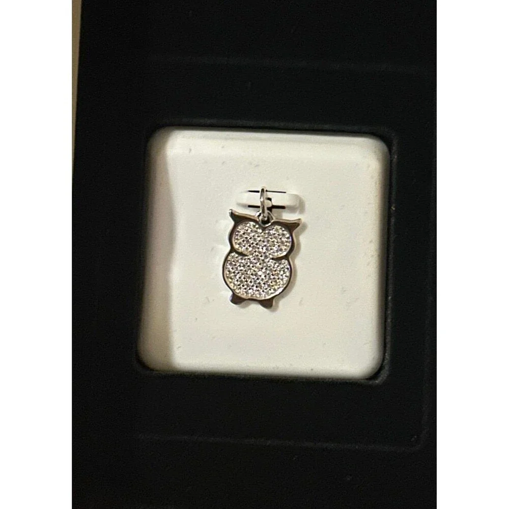Adorable Sterling Silver & Moissanite Owl Pendant 1.0 CTW